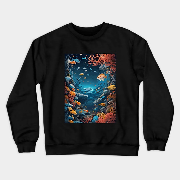 Deep sea ocean Crewneck Sweatshirt by designfurry 